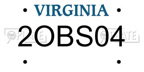 2OBS04 Virginia License Plate