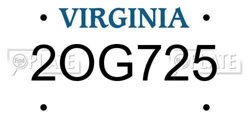 2OG725 Virginia License Plate