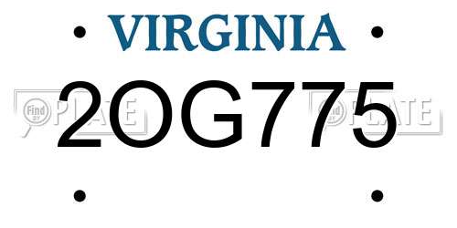 2OG775 Virginia License Plate