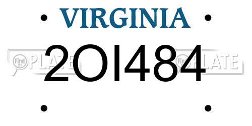 2OI484 Virginia License Plate