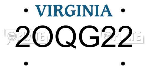 2OQG22 Virginia License Plate