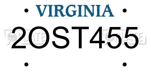 2OST455 Virginia License Plate