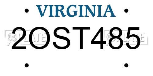 2OST485 Virginia License Plate