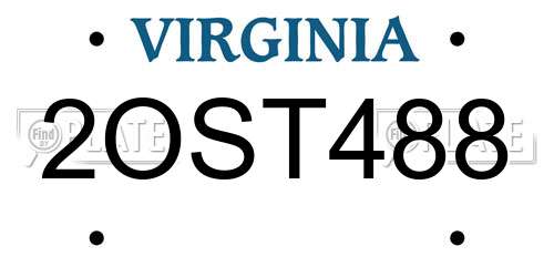 2OST488 Virginia License Plate