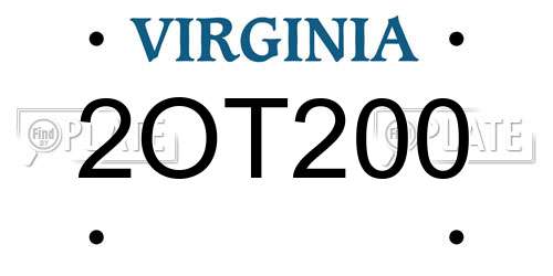 2OT200 Virginia License Plate