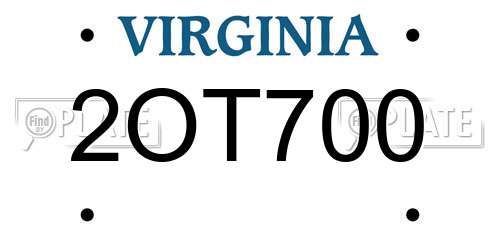 2OT700 Virginia License Plate