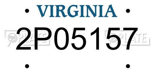 2P05157 Virginia License Plate