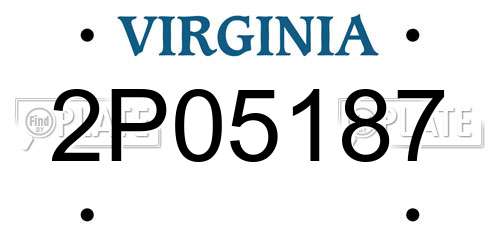2P05187 Virginia License Plate