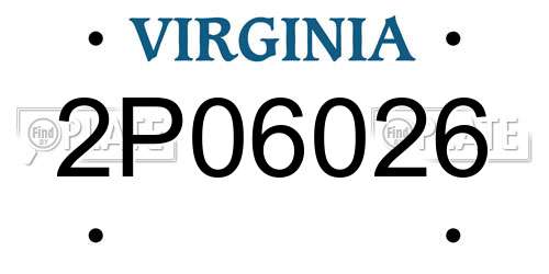 2P06026 Virginia License Plate
