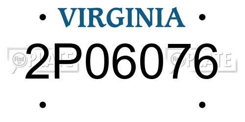 2P06076 Virginia License Plate