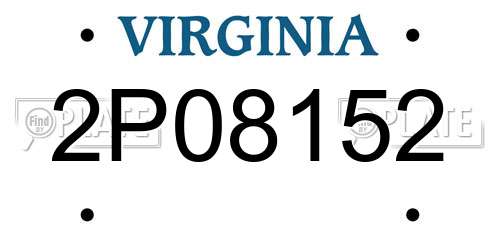 2P08152 Virginia License Plate