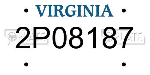 2P08187 Virginia License Plate