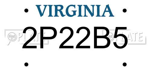 2P22B5 Virginia License Plate
