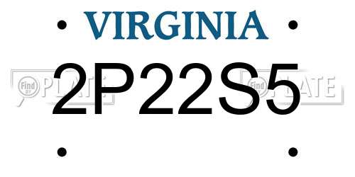 2P22S5 Virginia License Plate