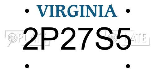 2P27S5 Virginia License Plate