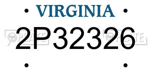 2P32326 Virginia License Plate