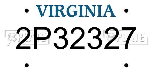 2P32327 Virginia License Plate