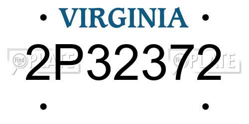2P32372 Virginia License Plate