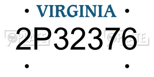 2P32376 Virginia License Plate