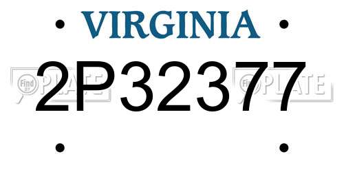 2P32377 Virginia License Plate