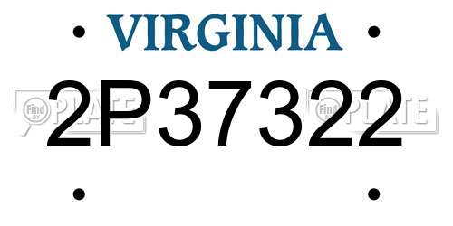 2P37322 Virginia License Plate