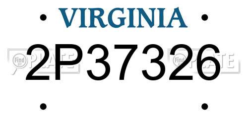 2P37326 Virginia License Plate