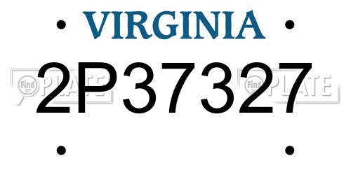 2P37327 Virginia License Plate