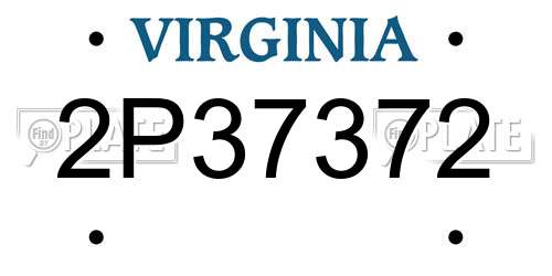 2P37372 Virginia License Plate