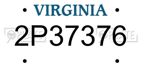 2P37376 Virginia License Plate