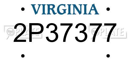 2P37377 Virginia License Plate