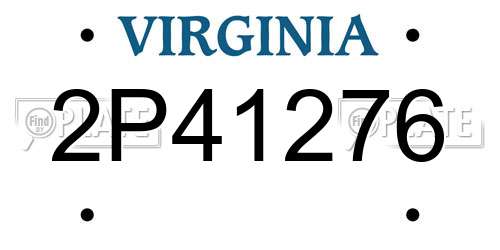 2P41276 Virginia License Plate