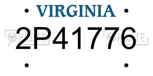 2P41776 Virginia License Plate