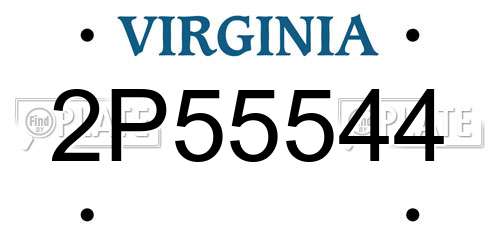 2P55544 Virginia License Plate