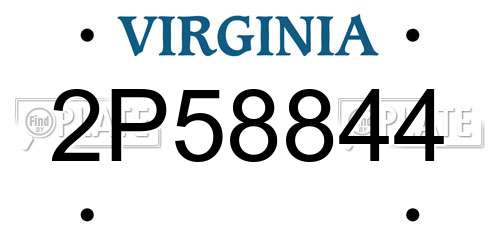 2P58844 Virginia License Plate