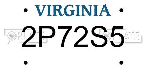 2P72S5 Virginia License Plate