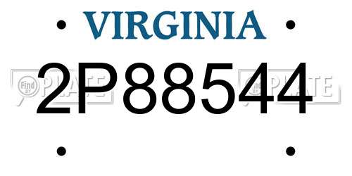 2P88544 Virginia License Plate