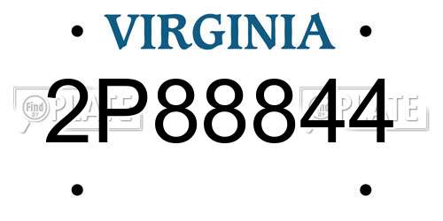 2P88844 Virginia License Plate