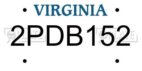 2PDB152 Virginia License Plate