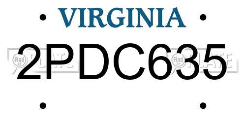2PDC635 Virginia License Plate