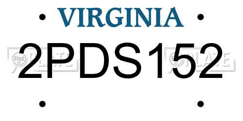 2PDS152 Virginia License Plate