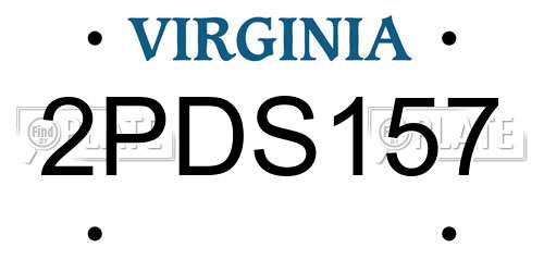 2PDS157 Virginia License Plate