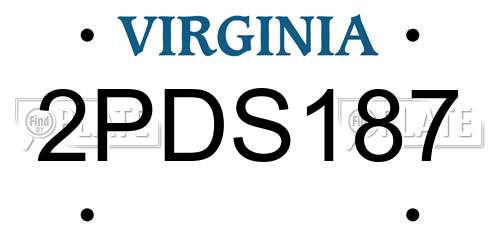 2PDS187 Virginia License Plate