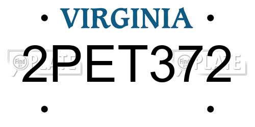 2PET372 Virginia License Plate