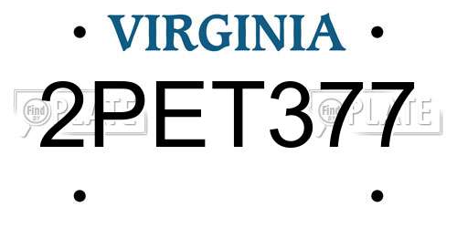 2PET377 Virginia License Plate