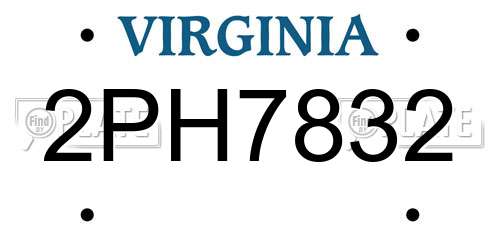 2PH7832 Virginia License Plate