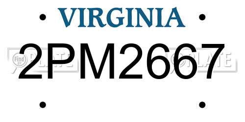 2PM2667 Virginia License Plate