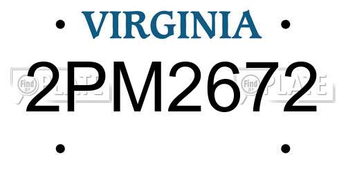 2PM2672 Virginia License Plate