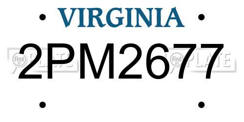 2PM2677 Virginia License Plate
