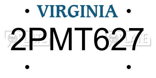 2PMT627 Virginia License Plate