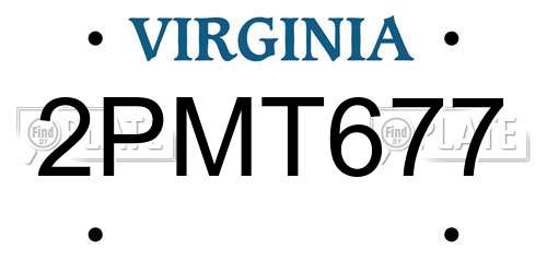 2PMT677 Virginia License Plate